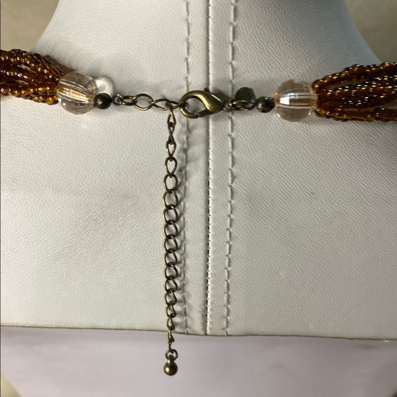 Premier Designs Multi-Strand Amber and Black Necklace - Picture 2 of 3